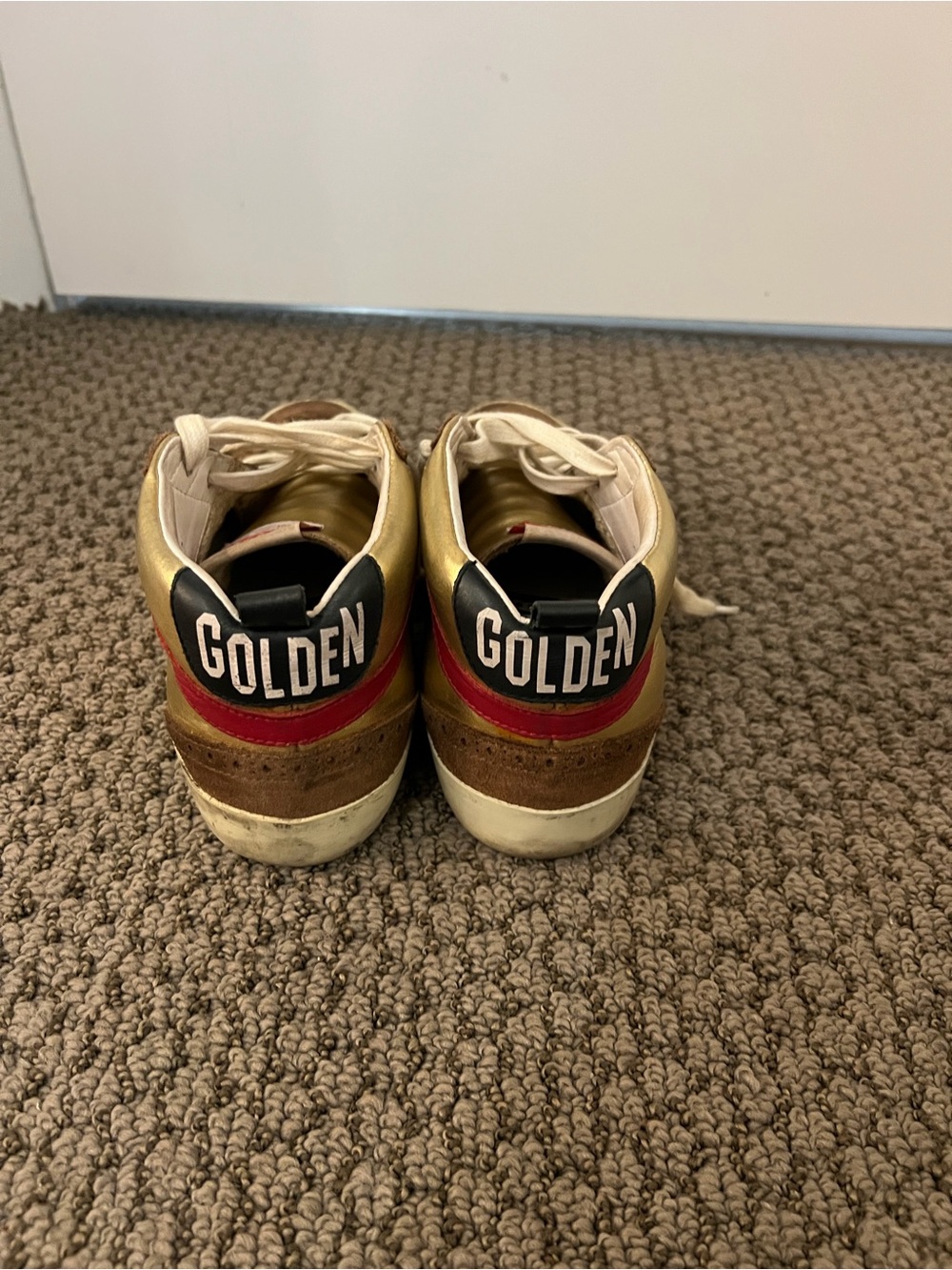 Golden Goose Brown & Gold High-Top Sneakers - Picture 3 of 3